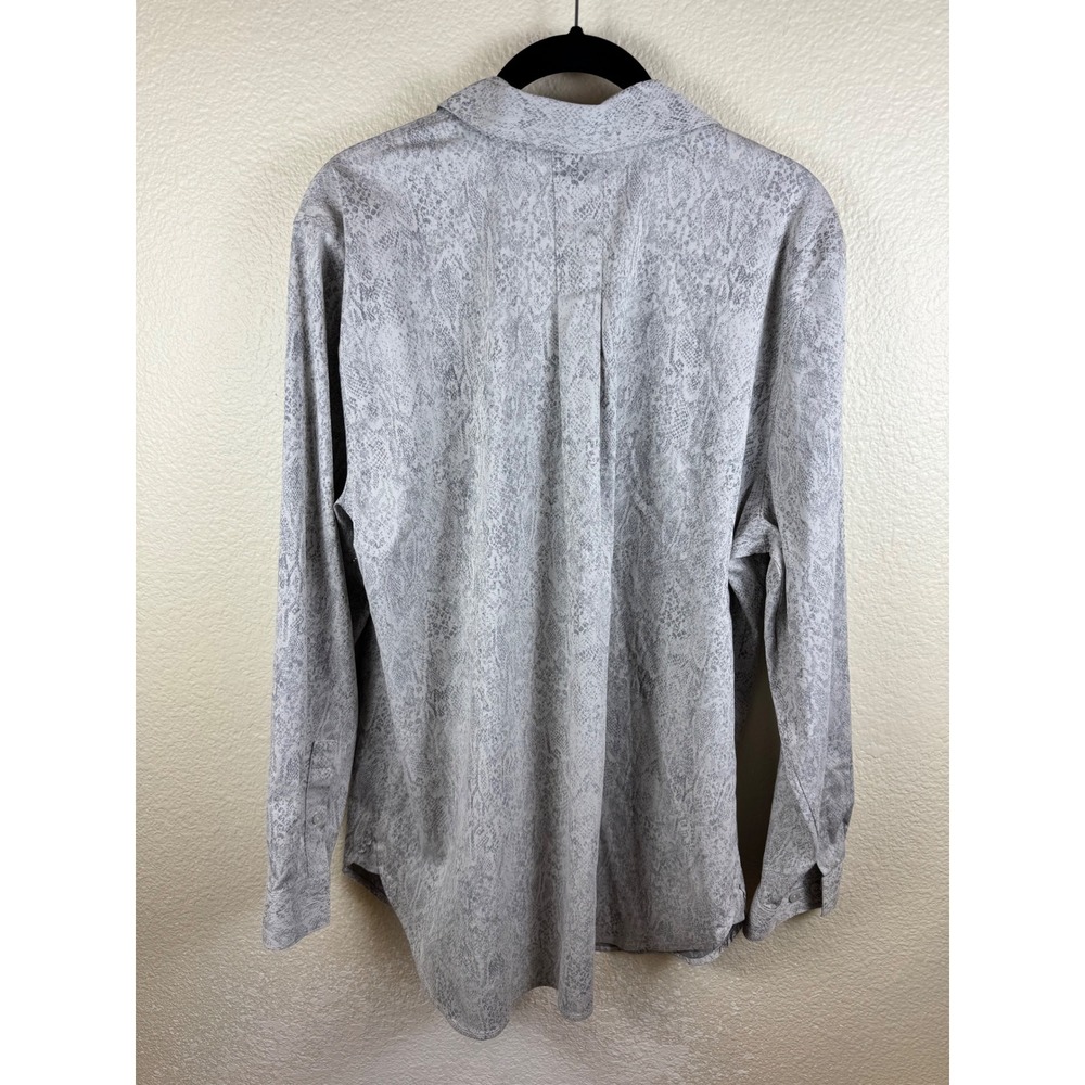 Chicos No Iron Python Print Jacquard Tunic Shirt Women 2.5 L XL Minimalist - Picture 6 of 12